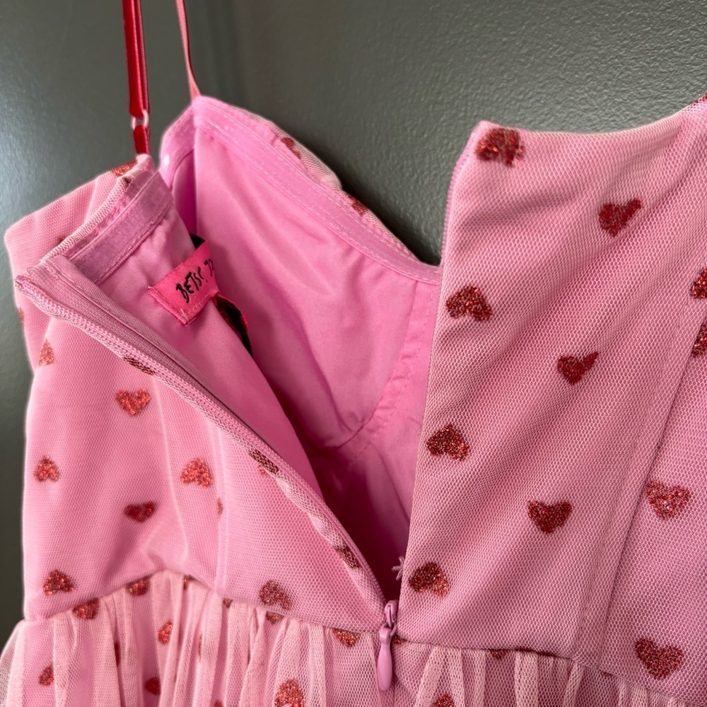 NWT Betsey Johnson Viral Heart Print VALENTINES DAY Dress in Pale Pink Trending - Picture 11 of 13
